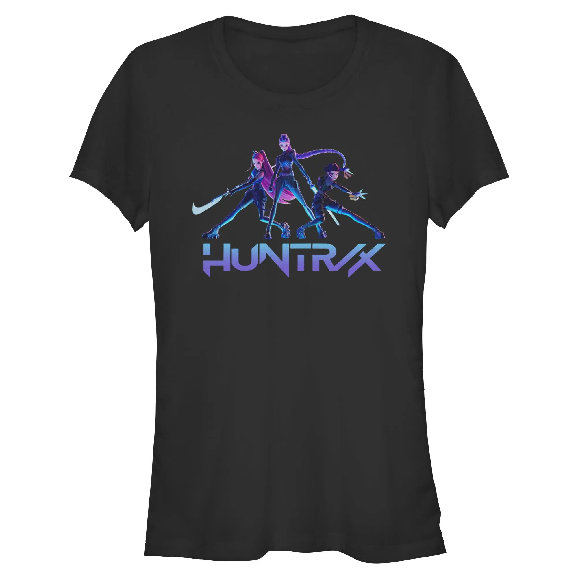 Women's Short-Sleeve Printed KPop Demon Hunters Huntrix Casual Everyday Fit T-Shirt for Juniors, Shortsleeve, Tee