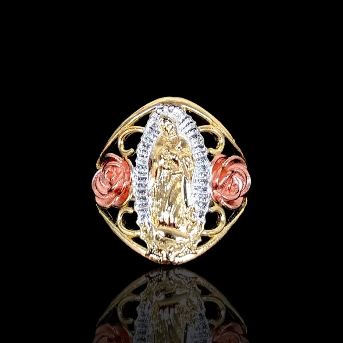 18k Gold Filled Tricolor Guadalupe Ring for Women