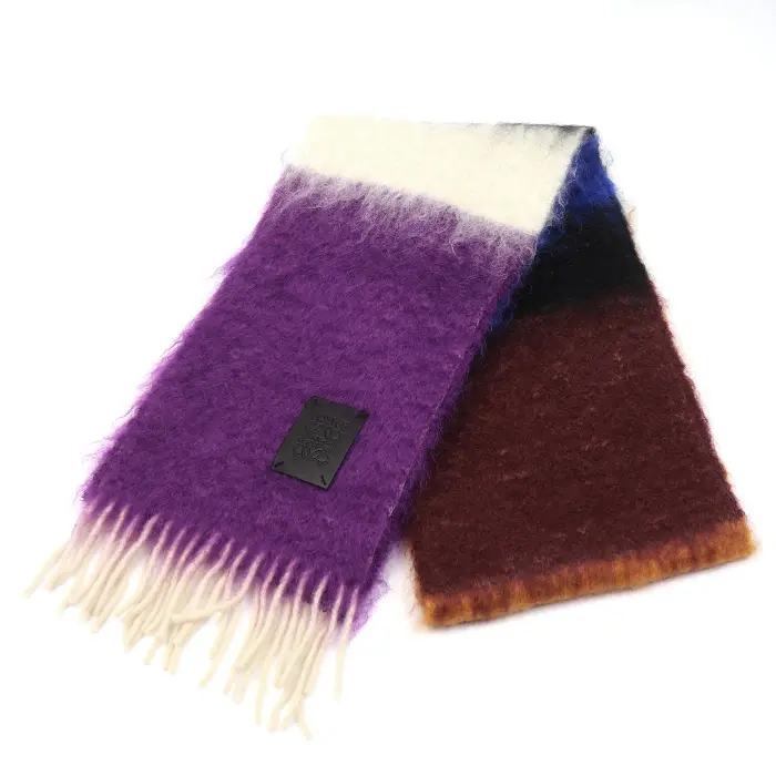 Pre-owned Loewe Wool Small Leather Goods Mohair Scarf