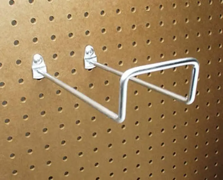 Triton Products 8 In. 30 Degree Bend 2.75 In. I.D. Zinc Plated Steel Double Closed End Loop Pegboard Hook for DuraBoard 5 Pack