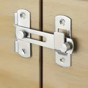 Stainless Steel Door Bolt, Durable Security Rotating Door Bolt with Key Control, Suitable for Home and Bathroom Security, Bathroom Door Handle, Lock, Hardware, Screws, Stainless Steel Locks