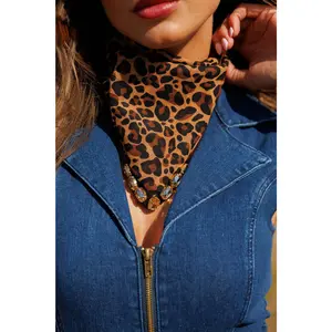Luxe Rhinestone Bandana in Leopard