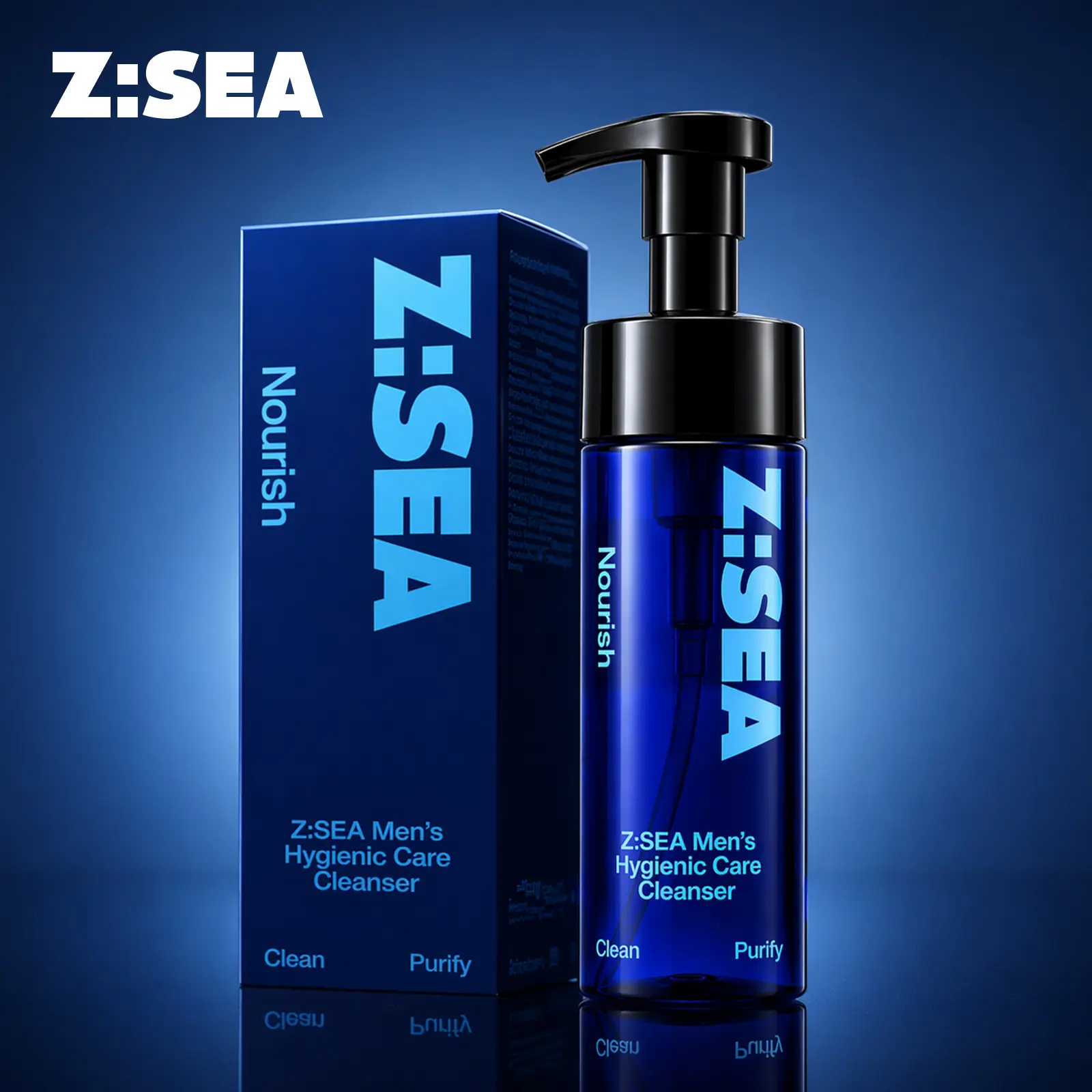 Z:SEA Men's pH-Balanced Intimate Wash - 150mL Gentle Daily Liquid Cleanser Made for Intimate Cleansing with 6 Kinds of Plant Extracts, Odor Control, Anti-Itch Relief, Soothing Sensitive Skin Nourishment, Light Freshness, Adults