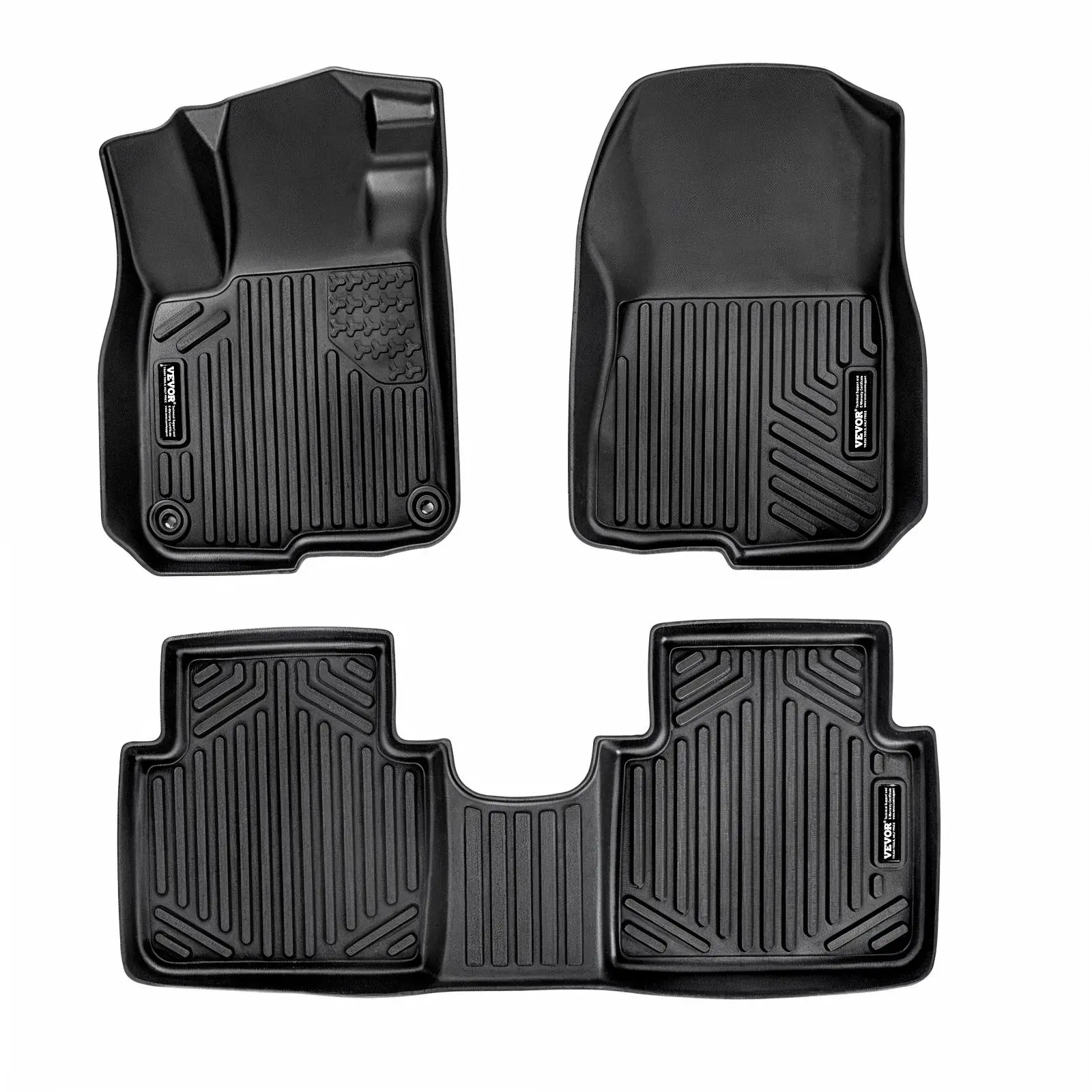 【DealsForYouDays】VEVOR Automotive Floor Mats, Fits for Honda CR-V (Hybrid Models) 2017-2022, 3 pcs Front and 2nd Row Liners, All Weather Custom Fit TPE Vehicle Floor Mats, Easy to Clean Floor Liners for SUV, Black