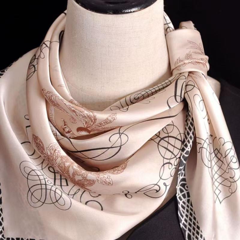 Women’s silk scarf, women’s headscarf, handkerchief, genuine silk scarf, elegant square silk scarf—suitable for weddings, parties, art dates, outings, travel, and as a gift for women.