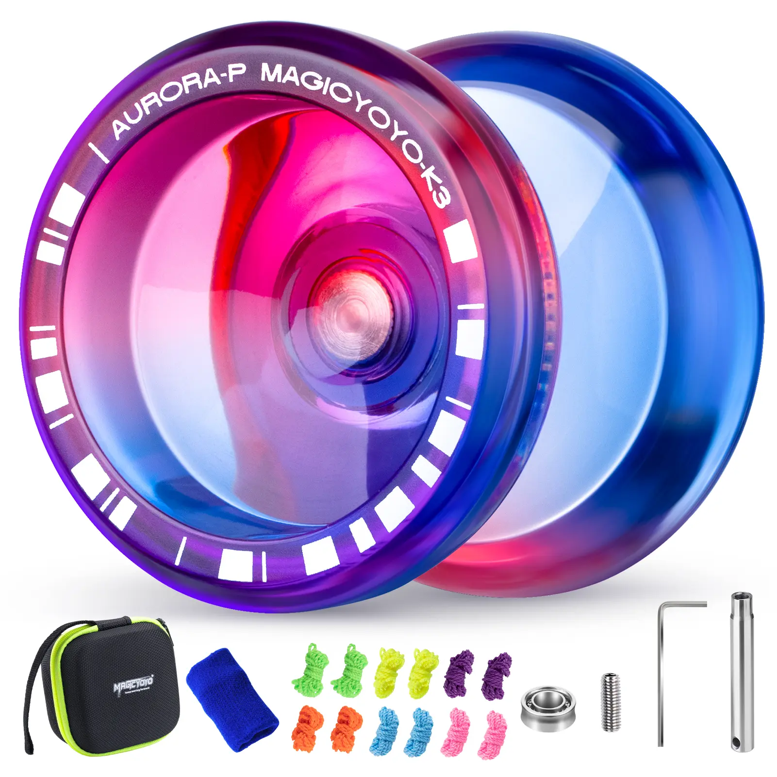MAGICYOYO K3 Finger Spin Yoyo Professional Yoyo for Kids 8-12 & Adults | Responsive/Unresponsive Yoyo for Beginners & Advanced , Finger Spin Trick Yoyo with 12 Strings, Storage Bag
