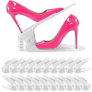 Shoe Slots Organizer 36 Pack - Shoe Organizer Space Saver 50%,Adjustable Thickening Shoe Stackers for a pair of Shoes,Shoe Storage Shoe Rack Holder for closet organization,organizador de zapatos,White