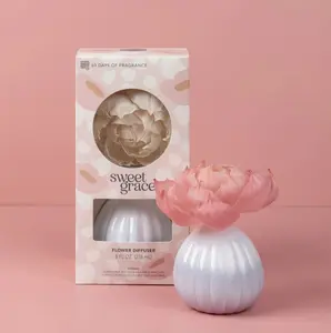 Sweet Grace Flower Diffuser - 60 Days of Exotic Passion Fruit Sparkling Tea & Classic Patchouli Scent - Perfect Gift for Any Space
