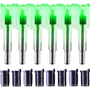 6 Pack Lighted Nocks for Crossbow Bolts with .285/.297/.300/.305 Bushings High-Visibility On/Off Switch Included Durable Long-Lasting archery hunting