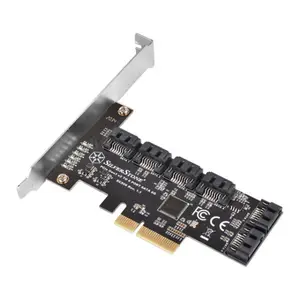 SilverStone Technology ECS06 SATA Gen3 6 Gbps Non-Raid PCI Express Gen3 x2 Card - 6-Port SATA Port Multiplier, Low Profile Design, Device Sleep Power Management Support