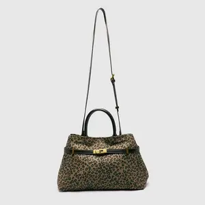 URBAN REVIVO 2026 Spring New Women's Vintage Leopard Print Top-Handle Crossbody Shoulder Bag, UAWB50275, with Chain Strap, Convenient Carry Design