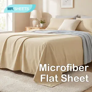 [Memorial Day Sale]NTBAY Microfiber Flat Sheet Only – Soft & Smooth Top Sheet, Wrinkle-Free Hotel Style Bedding, Easy Care Solid Color