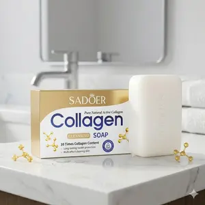 Collagen Cleansing  Soap (100g) - Deep Brightening, Moisturizing Cleanser for Dark Spots, Acne, Smooth Skin, All-in-1 Skin  Solution unisex body care kids bath fun, Brightening Soaps, Acne Control Soaps