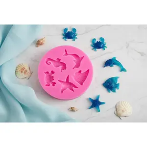 Reusable Flexible Beach Silicone Baking Mold - Starfish, Shells, Dolphins, Crabs
