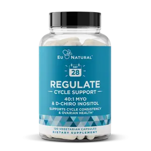 Eu Natural REGULATE Myo-Inositol 40:1 Ovarian & Hormonal Balance - 120 Vegetarian Capsules for Cycle Support & Ovarian Health - Lab-Certified Pure Supplement - Healthcare Fitness Edible