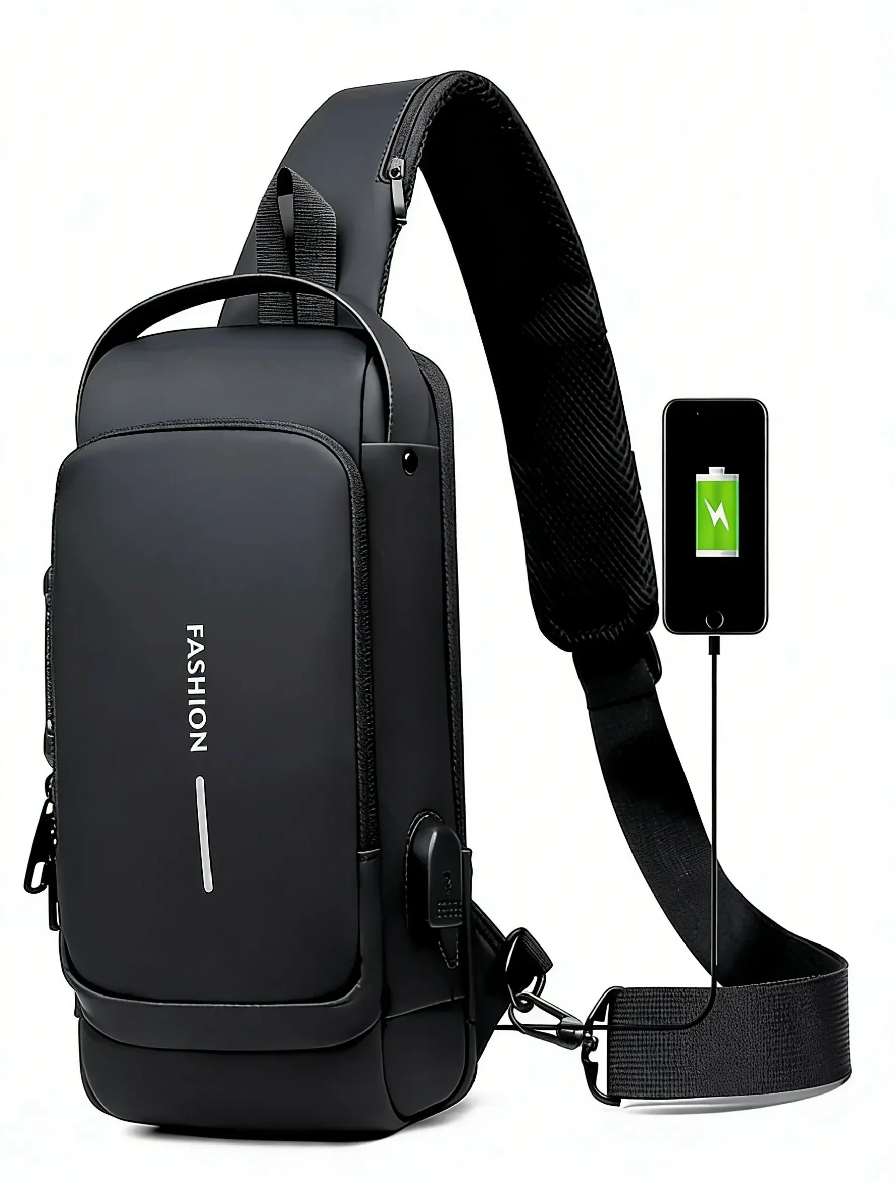 Men's Multifunction Anti-Theft Lock Sling Backpack, USB Charging Port, Ideal for Travel & Daily Use, Perfect Commute Accessory
