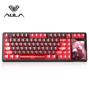 Aula L99 Wireless Gaming Keyboard, Smart Touchscreen, 84 Keys, Ergonomic Layout, RGB Lighting, Hot-Swappable, Long Lasting, Compatible with Windows/MAC, RGB Backlight Keyboard