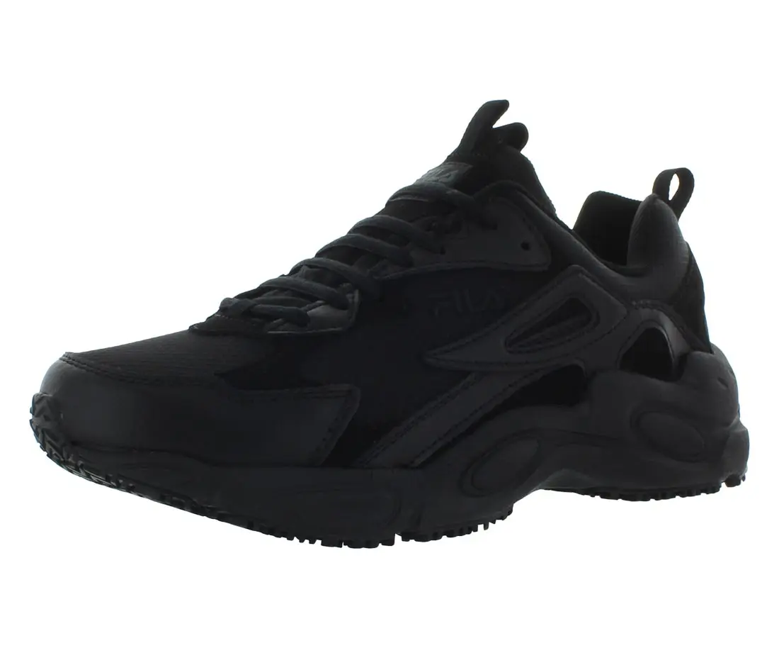 FILA Men's Memory Late Shift Trainers - Solid Black, Slip-Resistant Workout Casual Footwear with Memory Foam Cushioning, Footwear Athletic Trainer, Walking Sneaker Trainer