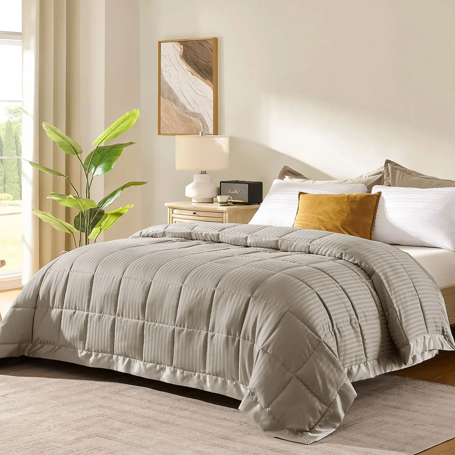 【Back to School】Downluxe Blanket with Satin Trim, Lightweight, All Seasons, Multi-color ,Machine Washable, Home Bedroom Decor, fluffy, Wrinkle-Resistant Fabric, Ultra-soft And Breathable, Perfect Home Decor