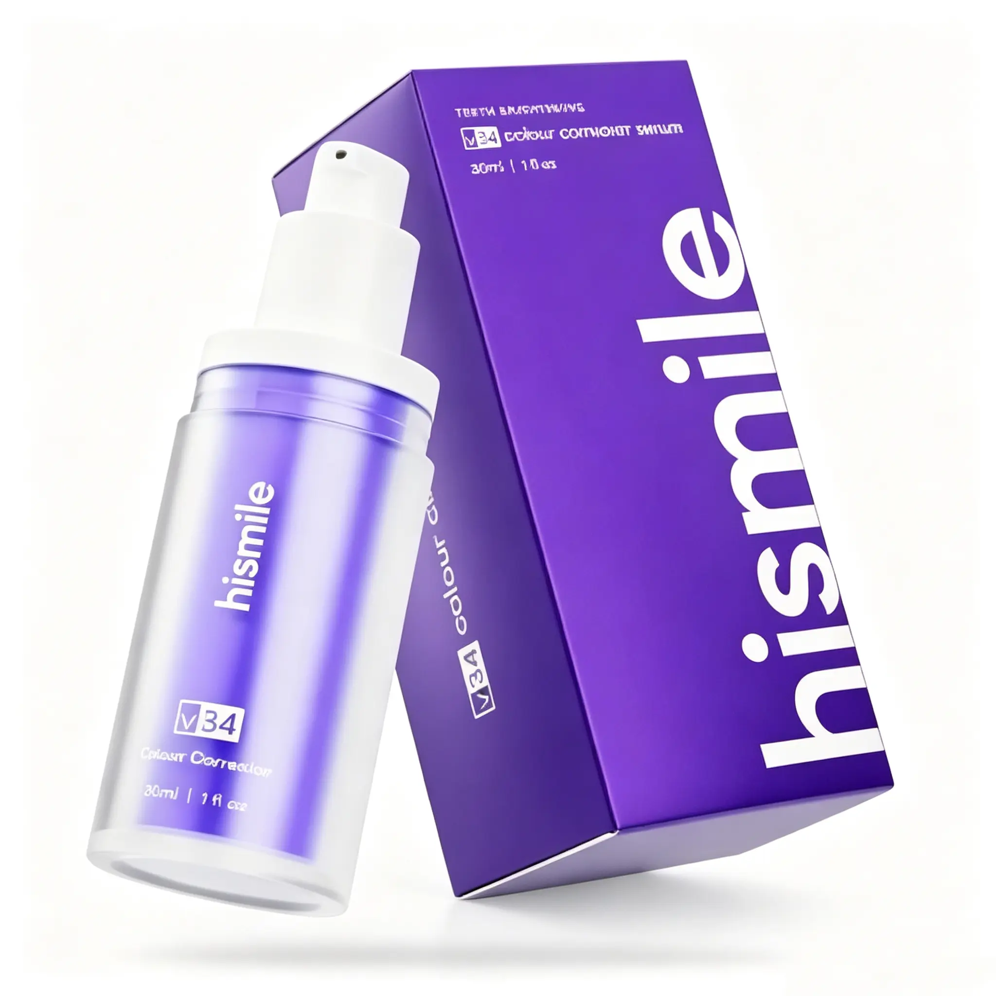 V34 Colour Corrector Serum Value Set | Purple Toothpaste & Tooth Serum for Instantly Neutralising Yellow Tones | Temporary Smile Enhancer for a Brighter-Looking Smile | Colour Correcting Formula