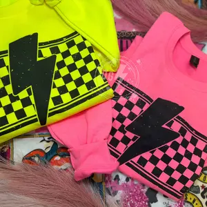 Checked Neon Crewneck Sweatshirt