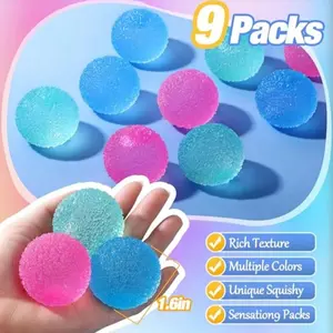 1.6 Inch Textured Mini Stress Ball Set, High Density Solid Soft Toy, Sensory Decompression Toys for Kids & Adults, Quiet Classroom Stress Relief