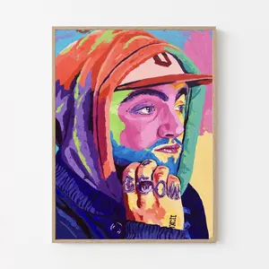 Mac Miller Art Poster – Colorful Pop Style Rap Wall Decor Print, Wall Art, Rap Music