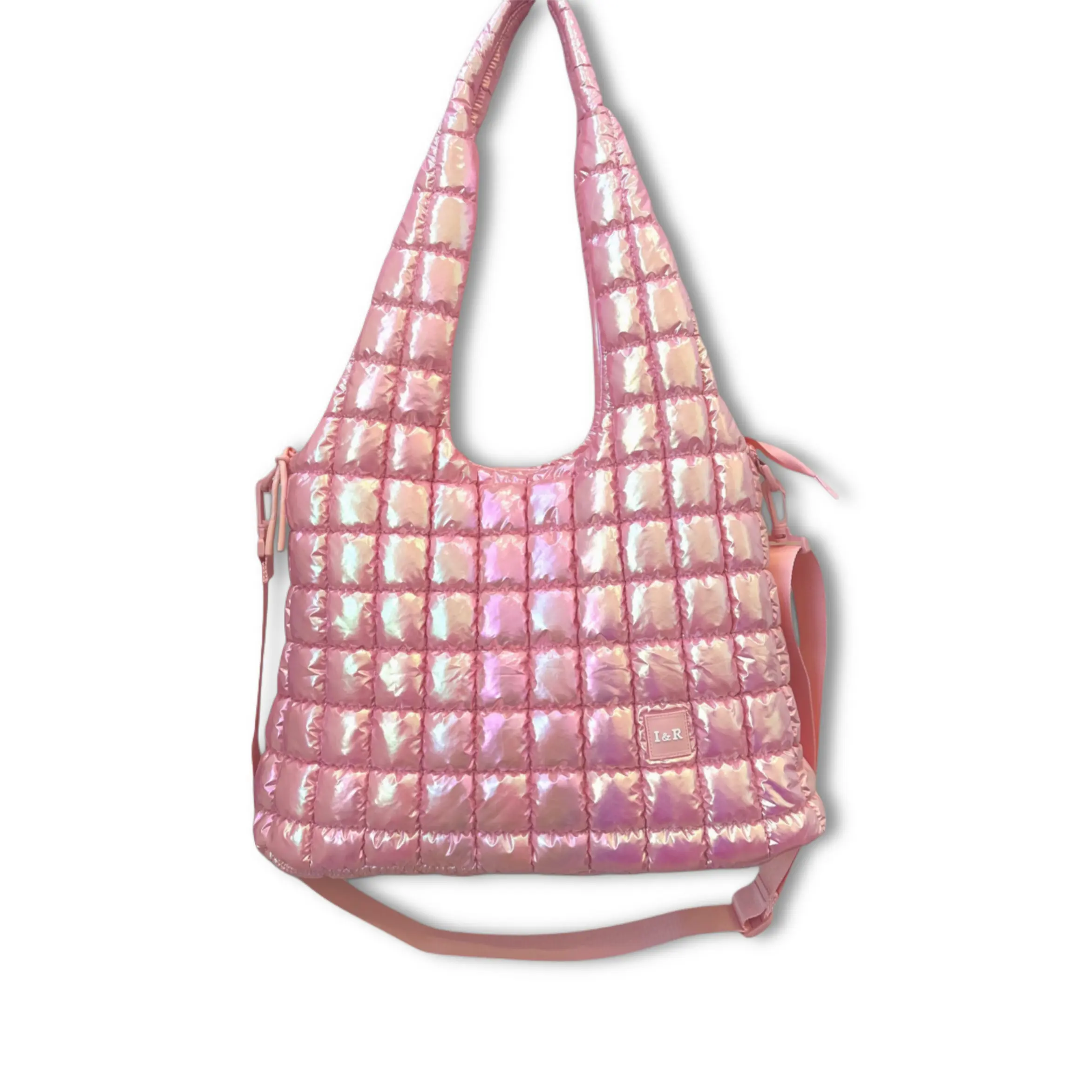 Iris Puff Galaxy Hobo (#24239) Shiny and Stylish Hobo Shoulder Bag - By Iris & Rainbow Grommet Hobo Bags Floral Quilted Bag