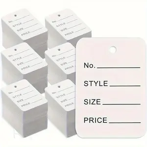 250pcs Blank White Paper Price Tags, Customizable Clothing Size Tags for Shoes, Hats, Jewelry & Store Dealership, Includes Box Package