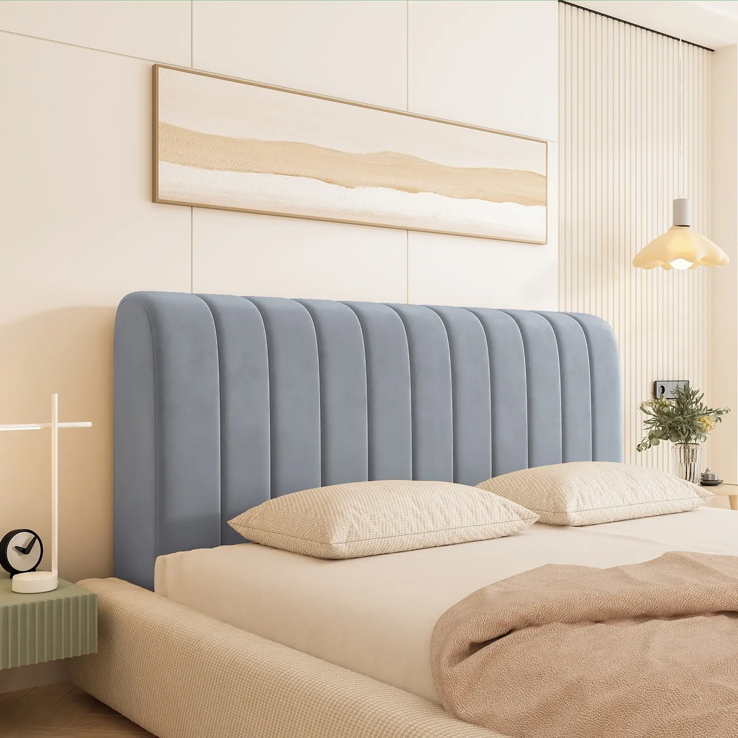 Comfortable Durable Bed Headboard Cover, Easy Installation, Elastic Fiber Filling, Multiple Colors, Soft Back Protector for Bedroom Decor, Modern Upholstered Headboard, Aesthetic