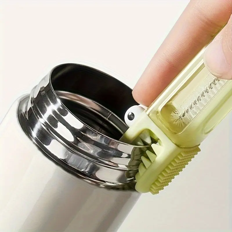 Cute Crocodile 3-In-1 Cleaning Brush, Easy Cup & Bottle Cleaner, Kitchen Tool, Cleaning Hacks, Efficient & Fun Design