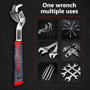 VAYWET Multifunctional Self-locking Wrench, 6, 8Inch Multi-model Pipe Flexible Wrench, Quick Opening For Water Heating Pipes, Pipe Wrench Set Self Adjusting Pipe Wrench Plumbers Wrench Auto Size Rapid Wrench for Car,Bicycle