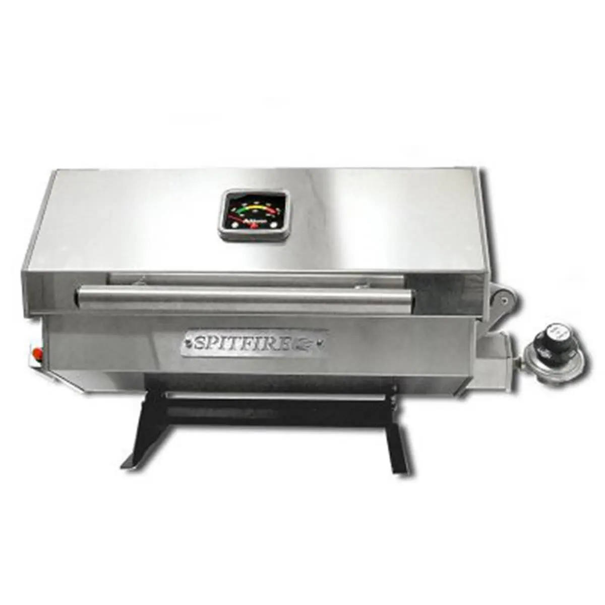 Spitfire Spitfire180 Stainless Steel Portable Marine Grill for Camping & Boating, 180 sq. in. BBQ with Electric Ignition & Included Vinyl Cover, Thermometer, Barbecue Grill, Portable Kitchen, Handles