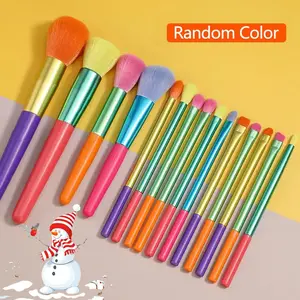 Random Color Watercolor Series Makeup Brush Set, 15pcs/set Soft Bristle & Comfortable Grip Makeup Brushes, Multi-use Makeup Tools for Face & Eye, Cosmetics, Eyeshadow Brush Set