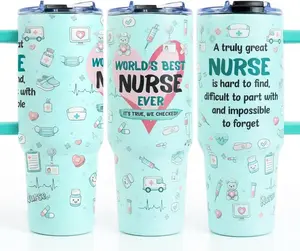 Nurse Appreciation Gifts, Nurse Gifts for Women, Nurse Week Gifts for Women, Nursing Tumbler, Mothers Day Gift for Nurses Female 40 Oz Tumbler with Handle and Straw