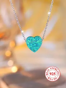 S925 Sterling Silver Heart Shaped Pendant Necklace with Box, Fashion Jewelry for Party, Daily Clothing Decor, Trendy All-match & Exquisite Jewelry for Birthday Gift, Love Heart Necklace