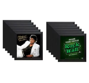 Set of 12 Vinyl Record Wall Display Frames - Awesome gift for Vinyl collector To Display and Protect 33LP on the Wall