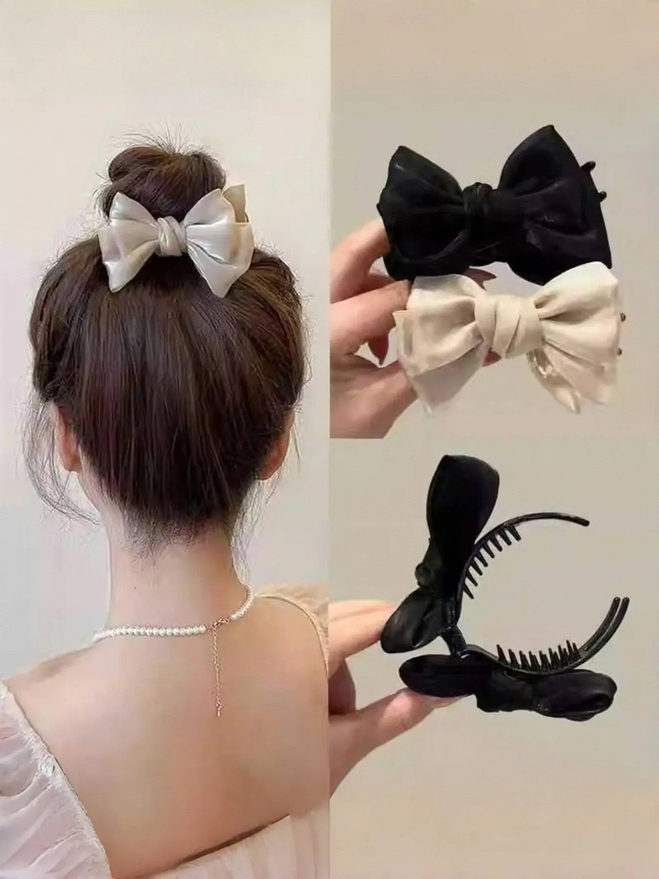 Elegant Butterfly Hair Claw Clips Set, 2pcs Stylish Bow Decorative Hair Accessories, Perfect for Women & Girls Daily Use, Clip In Claw, Claw Clip Ponytail, Fashion Hair Accessories