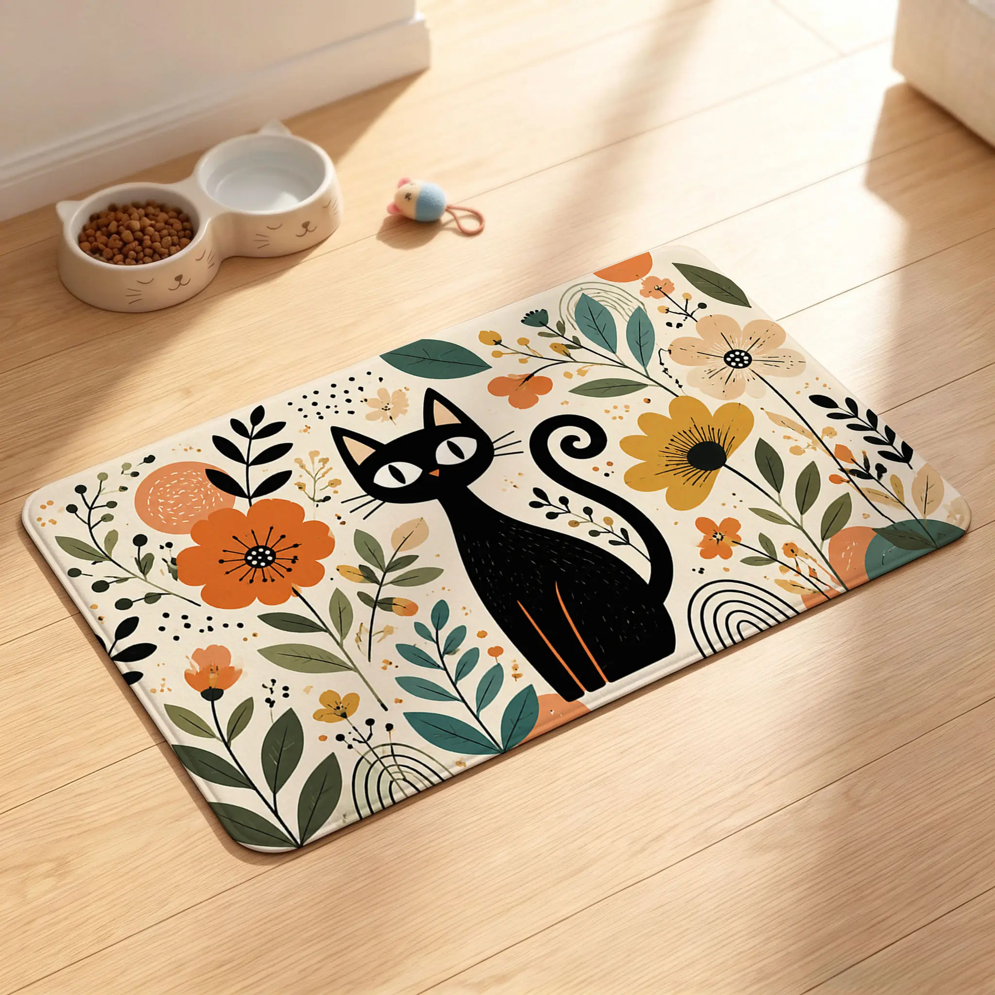 Premium PVC Fabric Pet Mat - Non-Slip, Washable, Soft Household Textile Floor Pad for Cats and Dogs