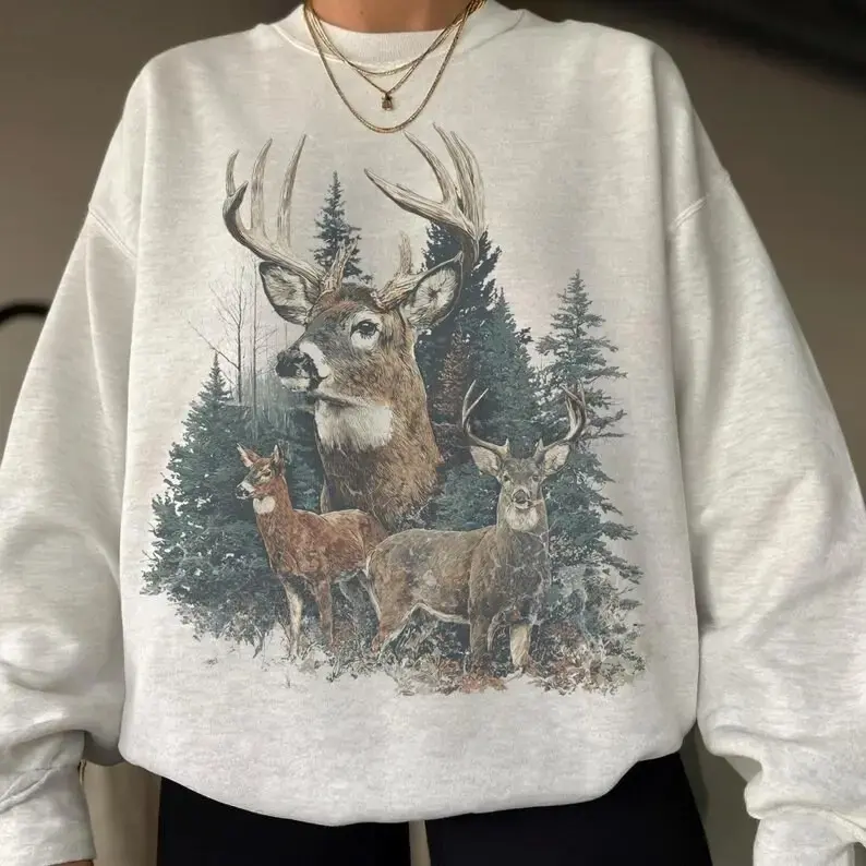 Midwest T-shirt - Sweatshirt - Hoodie, Vintage Deer Sweater, Hunting Season Gift, Old Money Preppy Sweatshirt