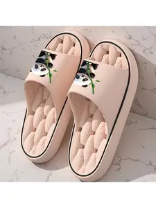 Lightweight And Flexible Indoor Slippers Featuring a Cute Panda Design, Easy to Clean And Perfect for All Seasons, Essential for Home Use., Women Shoes