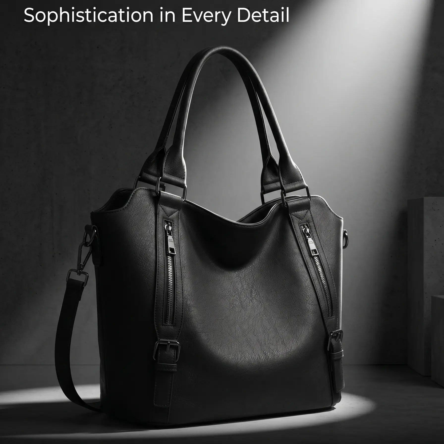 Large Vegan Leather Tote Bag for Women, Slouchy Multi-Pocket Shoulder Purse with Convertible Crossbody Strap for Work, Bags For Women, Shoulder Bag For Women