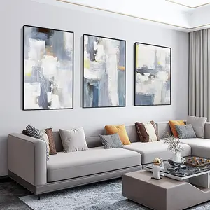 Wall Art Set of 3 Boho Natural Simple Black White for Living Room Bedroom Large Wall Art Paintings Framed Canvas painting Artworks for Office Decor, Posters&Prints Home Decor (24 "X 32", Grey)