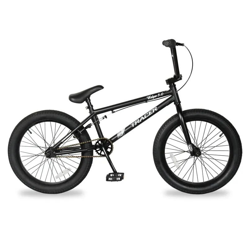 212 MAIN Tracer Edge 3.0 Standard Version Kids' Freestyle BMX Bike - 20 in Steel Frame, Matte Black