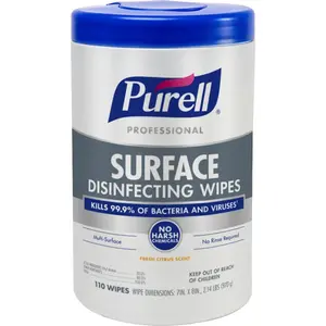 ® Professional Surface Disinfecting Wipes, 7" x 8", 110 Wipes Per Canister