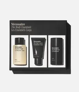 Nécessaire Santal Body Essentials Set – Travel-Size Body Wash, Body Lotion + Deodorant | For Women + Men | Dermatologist-Tested. Hypoallergenic. Vegan | Aluminum-Free Deodorant