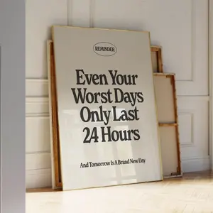 Positive Quote Print, Digital Print, Trendy Wall Art, Typography Poster, Retro Wall Decor, Printable Art, Inspirational Quote