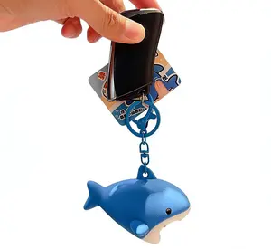 Cute Shark Squeeze Keychain - Pop-Out Animal Fidget Toy for Bags & Keys，Fun Stress Relief Key Accessory with Penguin, Cat & Bear Designs Vibrant Slow-Response Jelly Ball visual adult asmr