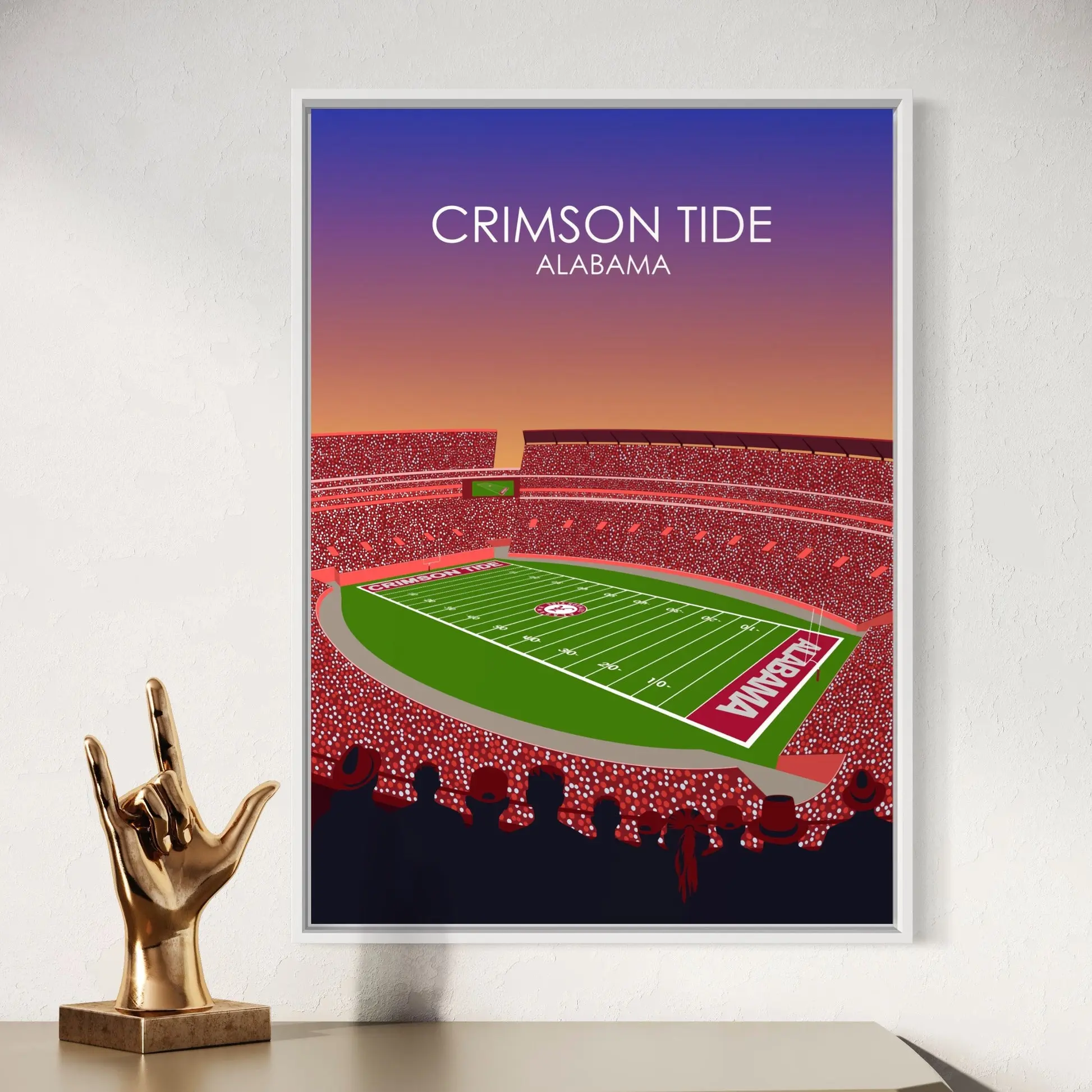 Bryant–Denny Stadium Poster, University Of Alabama Crimson Tide Print, College Football Decor For Fans, Trendy College Wall Decor