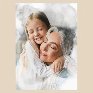 Custom Mothers Day Gift - Watercolour Paintings From Photo - Personalised Wall Art - Gift For Mom For Christmas